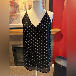 LOFT NWT  Black Camisole with Gold Dots